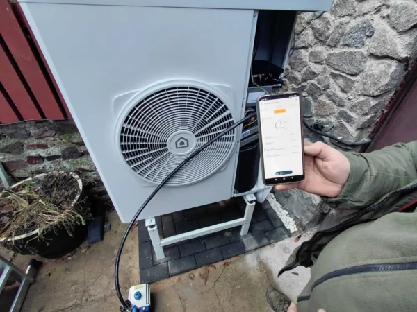 Šilumos siurblio nustatymų tikrinimas telefonu